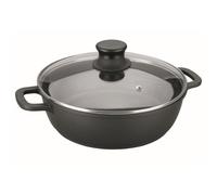 Faitout Fonte Avec Couvercle En Verre 32 Cm Noir Lacor