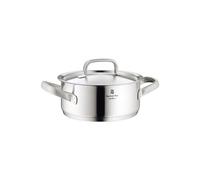 WMF Gourmet Plus Faitout 16 cm avec couvercle en métal, casserole à induction 1,4 l, acier inoxydable Cromargan mat, graduation intérieure, ouverture vapeur