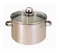 Baumalu Faitout 24 cm en inox, couvercle en verre, polyvalent
