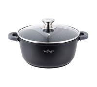 Faitout - CHEFFINGER - Marmite fonte d'aluminium noire - 32 cm - 8.6 litres - Anti-adhésif marbre