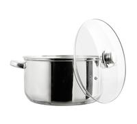 Cook Concept Faitout KC0004 7 L métal avec couvercle verre compatible tous feux et four argent