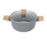 Faitout - COOK CONCEPT - Aluminium Forgé - Manche Effet Bois - 28cm - Gris et Marron