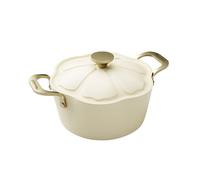 Faitout dahlia 24cm en aluminium recycle beige avec couvercle