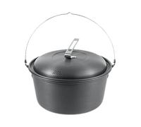 Faitout de camping - 4,5 L - Cuiseur vapeur portable - Ustensiles de cuisine polyvalents pour l'extérieur - Poêle de cuisson en métal durable - Design compact résistant à la chaleur - Pique-nique