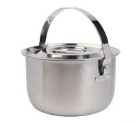 Faitout de camping en acier inoxydable avec couvercle et poignée pour les besoins de cuisine en extérieur et intérieur, y compris la soupe, le ragoût et le mélange 1 4L à 6L (2.4L)