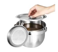 Faitout de camping | Ustensile de cuisine pour le camping et la randonnée | Bol en acier inoxydable avec couvercle et poignée Accessoires de cuisine pour la maison, pique-nique, chasse, randonnée