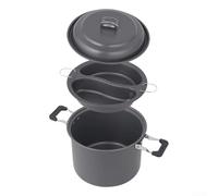 Faitout d'extérieur, cuiseur vapeur double usage de 6 L, cuiseur vapeur polyvalent pour camping, barbecue, voyages en voiture et batterie de cuisine portable à la maison