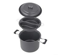 Faitout d'extérieur en acier inoxydable de 6 L avec plateau vapeur pour camping, randonnée et barbecue, design pliable avec sac de rangement