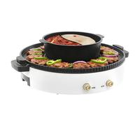Faitout électrique 2 en 1 pour la maison, 2000 W, hotpot avec barbecue, hotpot avec barbecue, pour dîner en famille et convivialité, revêtement antiadhésif pour les ménages et les petits groupes