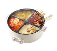 Faitout électrique multifonctionnel - 4 compartiments - Capacité de 6 l - Facile à nettoyer - Sécurité intelligente pour les fêtes et les rassemblements à la maison