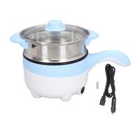 Faitout Électrique Voiture 24V 2L, Poêle Multifonction Portable avec Cuiseur Vapeur Inox - Antiadhésif Céramique, Protection Surchauffe, Idéal Camping et Pique - Nique