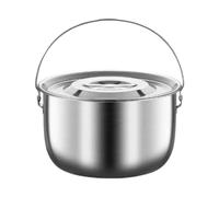 Faitout en acier inoxydable avec couvercle et poignée 2,5 L, 3 L, 4 L, 5 L - Batterie de cuisine multifonction pour le camping, la cuisine en plein air, les fêtes commerciales - 4 l