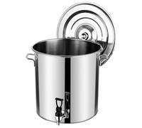 Faitout en acier inoxydable avec robinet et couvercle, bouilloire de 21,8 litres pour la fabrication de bière et de cidre dur, marmite de cuisine en plein air