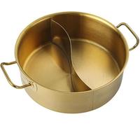 Faitout en acier inoxydable avec séparateur - Double face Shabu Shabu - Pour soupe à deux saveurs - Compatible avec toutes les plaques de cuisson