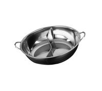 Faitout en acier inoxydable avec séparateur double saveur pour restaurant, maison, fête, S, argenté
