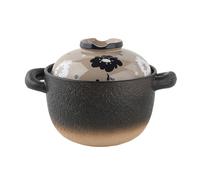 Faitout en argile pour la cuisson, casserole en céramique avec couvercle, cocotte résistante à la chaleur pour cuire à la vapeur, mijoter et cuire lentement