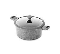 Faitout En Fonte D'aluminium Anti-adhesif 24cm 4.3l Couvercle Verre Trempe Et Silicone Tfi Icone Kitchencook