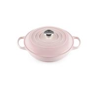 Faitout en fonte émaillée 26 cm Shell Pink avec Intérieur Sable