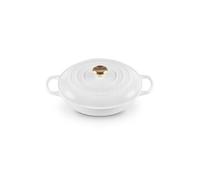 Le Creuset Signature Faitout Gourmet, Rond, Ø 30 cm, 3,5 l, Convient à tous les types de poêles (y compris à induction), Blanc