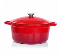 Faitout en fonte - VEOHOME - Cocotte ronde - 6 Litres - Diamètre 28cm - Compatible Induction