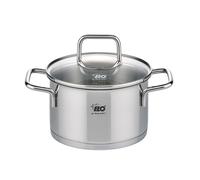 ELO 7241226 Faitout inox à induction, Marmite de 12 cm, avec couvercle en verre, Acier inoxydable, Verre, 12 cm, Gris 3