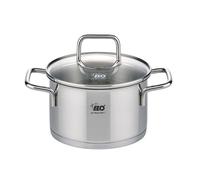 ELO 7241226 Faitout inox à induction, Marmite de 12 cm, avec couvercle en verre, Acier inoxydable, Verre, 12 cm, Gris 3