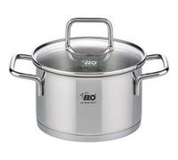 Elo Faitout inox 7241226 – 12 cm à induction, couvercle en verre, gris