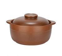 Faitout en terre cuite avec couvercle - Plat traditionnel en céramique pour cuisson au feu ouvert, cocotte ancienne pour cuisson lente