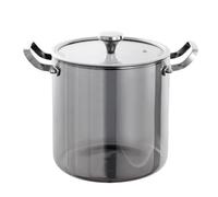 Faitout en verre avec couvercle, passe au micro-ondes, résistant à la chaleur, design épais, capacité de 1,8 l pour cuisinière électrique