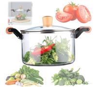 Faitout en verre, résistant à la chaleur, léger, facile à nettoyer, excellente conservation de la chaleur, idéal pour les pâtes, la soupe de nouilles, le lait et plus encore