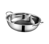 Faitout épais en acier inoxydable pour voyage, pique-nique, camping 28 cm avec séparateur, 2 casseroles bouillies