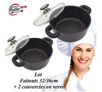 Faitout - Espace cuisine Professionnel - 32/36 cm - 100% antiadhésif - Céramique triple épaisseur