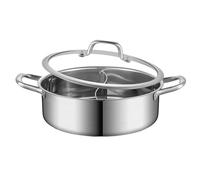 Faitout familial double en acier inoxydable 304 avec couvercle en verre assurant et efficacité dans la préparation des repas, pots à soupe avec séparateur