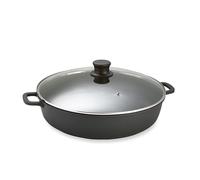 LACOR 25835 Faitout Bas Fonte Aluminium avec Couvercle en Verre 38 x 38 x 11 cm