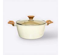 5five Faitout Harmony 24 cm Aluminium forgé Beige avec couvercle