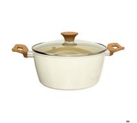 5five Faitout Harmony 24 cm Aluminium forgé Beige avec couvercle