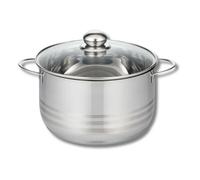 Elo Faitout inox 2222426 24 cm – Marmite tous feux, couvercle en verre, fond économie d'énergie