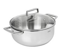 Faitout inox anses fixes et couvercle en verre Castel'Pro 24cm Cristel