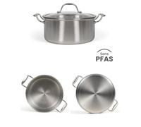 Faitout - LIVOO - Ø24 cm (Pour brigade) - Triply inox 18/10 - Sans PFAS - Tous feux (induction)