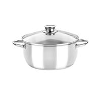 Faitout - MONIX - Optima - 26 cm - Acier inoxydable 18/10 - Couvercle en verre - Compatible induction