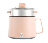 Faitout Multicuiseur électrique 1,7 l - Cuisinière portable anti-adhésive avec double réglage de la puissance - 17 x 17 x 25 cm - Rose
