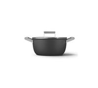 Faitout noir mat 24cm + couvercle Smeg CSF2412BLM noir