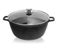 Faitout - Orion - 32 cm - 9,7 l - Fonte d'aluminium - Couvercle en verre