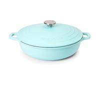 Faitout peu profond en aluminium anti-adhésif avec couvercle - Passe au four - 3,9 L - 28 cm - Bleu sarcelle - par Nuovva