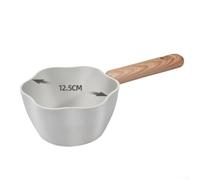 Faitout pour lait et beurre avec poignée en bois, pierre antiadhésive, compatible induction, gaz, cuisinière électrique (blanc)