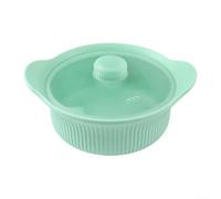 Faitout pour micro-ondes en silicone avec couvercle, convient pour friteuse à air, conçu pour préserver les nutriments et permettre une cuisson rapide en 3 minutes (grande chaudière verte)