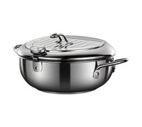 Faitout profond en acier inoxydable | Casserole profonde avec thermomètres | Pot à soupe amovible pour la cuisson de calmars croustillants, marmite de cuisson portable pour cuisson à induction