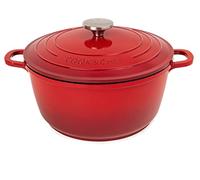 Faitout profond en aluminium anti-adhésif avec couvercle - Passe au four - 4 L - 24 cm - Rouge - par Nuovva