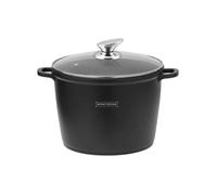 Faitout Profond - ROYALTY LINE - 28 cm - Effet Pierre - Couvercle en Verre - Non-Collant