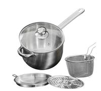 Faitout | Qualité alimentaire avec filtre transparent | Friteuse avec panier | Pour cuisinière à gaz électrique, frites, poulet, soupe, préparation des repas, cuisine à la maison